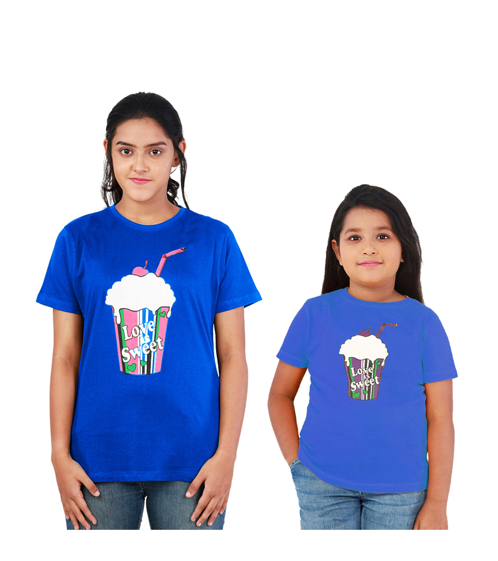 Mother and Daughter Combo of Cotton t-shirt